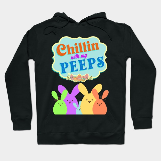 Chillin with my Peeps Hoodie by sticker happy